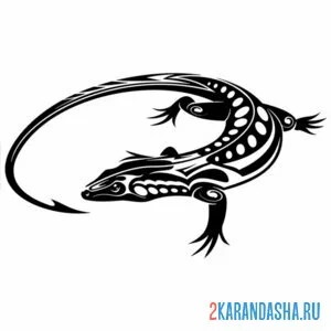 Раскраска ящерица тату