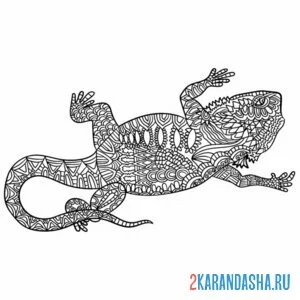 Раскраска игуана антистресс