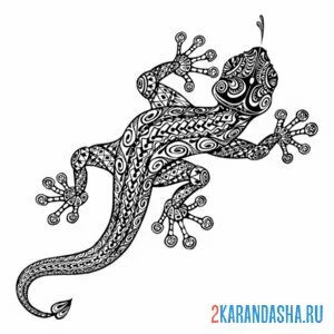 Раскраска антистресс большая ящерица