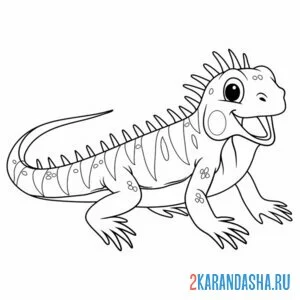 Раскраска игуана смеется