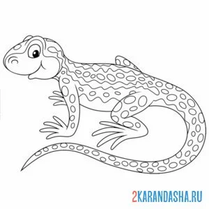 Раскраска милашная ящерица