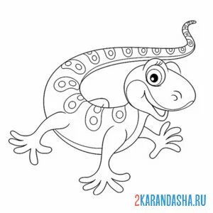 Раскраска улыбчивая ящерица