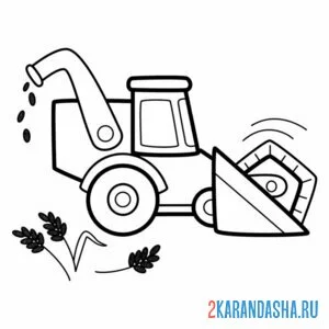 Раскраска транспорт комбайн