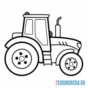 Раскраска транспорт трактор