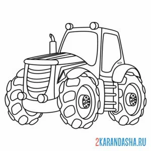 Раскраска сельский транспорт трактор