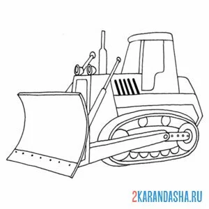 Раскраска бульдозер