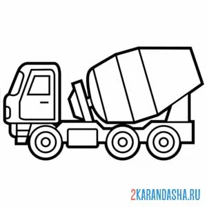 Раскраска бетономешалка строительный транспорт