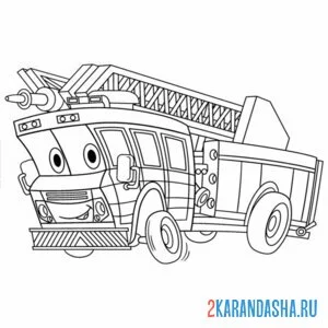 Раскраска спецтранспорт пожарная машина