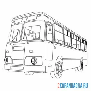 Раскраска большой автобус пассажирский транспорт