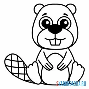 Раскраска милашный бобр