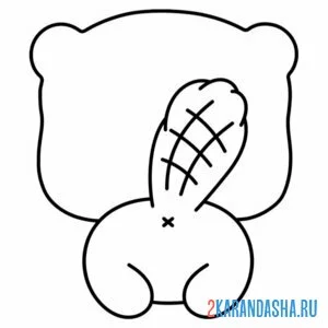 Раскраска бобр сзади