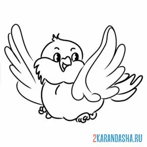 Раскраска воробей в полете
