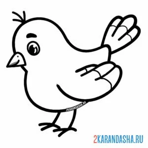 Раскраска воробей для малышей