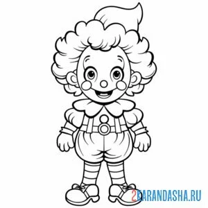 Раскраска клоун в костюме
