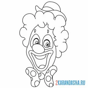 Раскраска лицо и голова клоуна