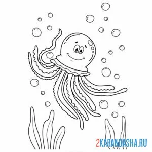 Раскраска медуза мальчик