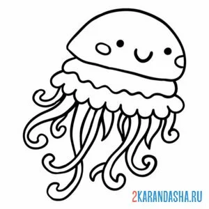 Раскраска медуза милашка