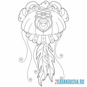 Раскраска узор медуза