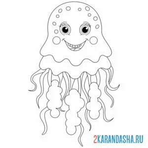 Раскраска большая медуза