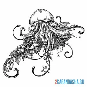 Раскраска арт медуза