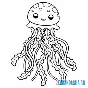 Раскраска медуза милашка каваи