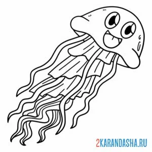 Раскраска медуза смеется