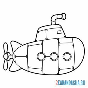 Раскраска железная подводная лодка