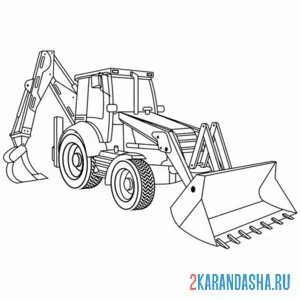 Раскраска экскаватор большой