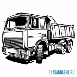 Раскраска камаз большой