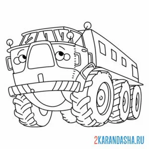 Раскраска гигантский грузовик