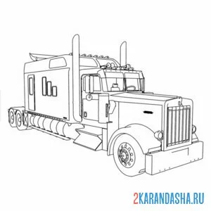 Раскраска американский трак