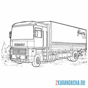 Раскраска рено грузовик