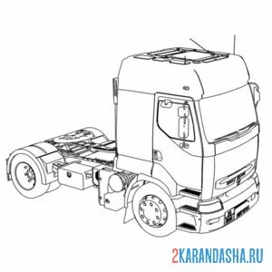 Раскраска рено грузовик без прицепа