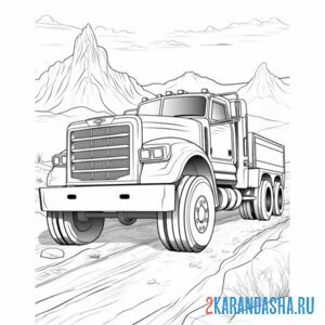 Раскраска крутой тягач