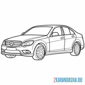 Раскраска мерседес седан