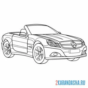 Раскраска мерседес кабриолет sl 500