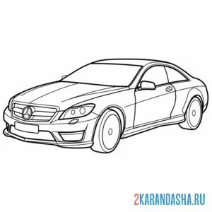 Раскраска популярный мерседес cl-class