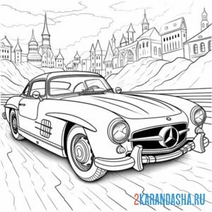 Раскраска мерседес ретро