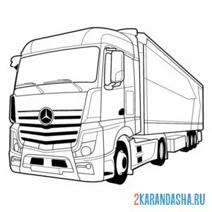 Раскраска грузовик мерседес