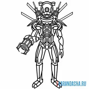 Раскраска malware скибиди туалет