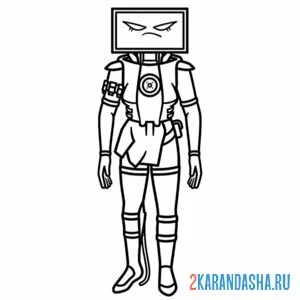 Раскраска компьютер вумен