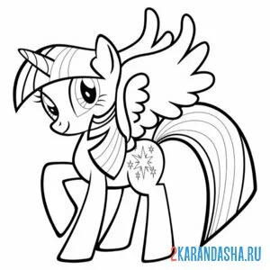 Раскраска сумеречная искорка лапка