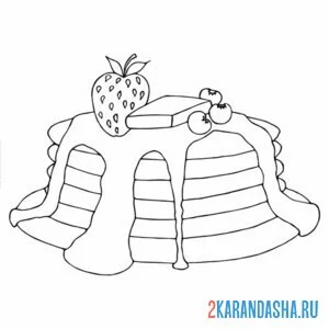 Раскраска стопка блины масленица