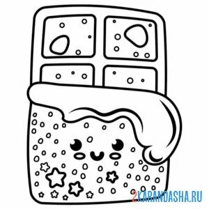 Раскраска шоколад каваи