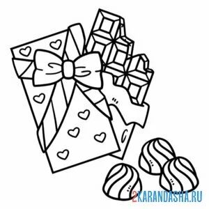 Раскраска шоколад и конфеты