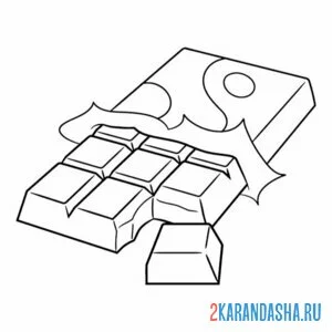 Раскраска плитка шоколадки