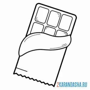 Раскраска шоколадка в упаковке