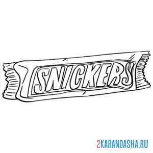 Раскраска шоколадка сникерс