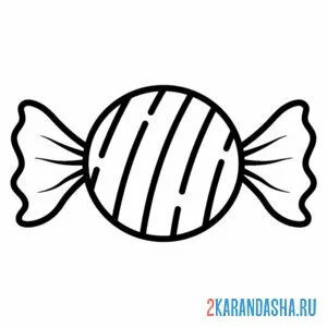 Раскраска конфетка карамелька