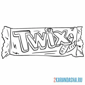 Раскраска твикс шоколадка